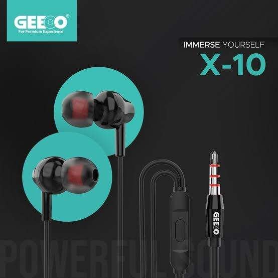 Oroinal Geeoo x10 Headphone Plastic Box Stereo Earphone Bast Sound Quality Mix Colour