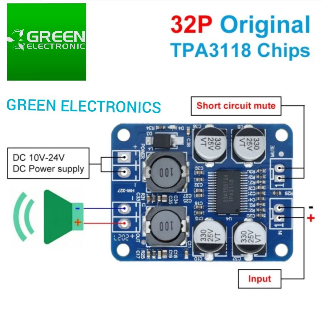 32(pin) original TZT DC 9V-24V TPA3118 60W Mono Digitalappropriate Audio Power Amplifier Board Amp Module
