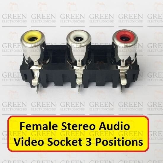 2Pcs Female Stereo Audio Video Socket 3 Positions AV RCA Socket Connector Panel Mount Adapter For Audio Video TV DVD Computer Speaker