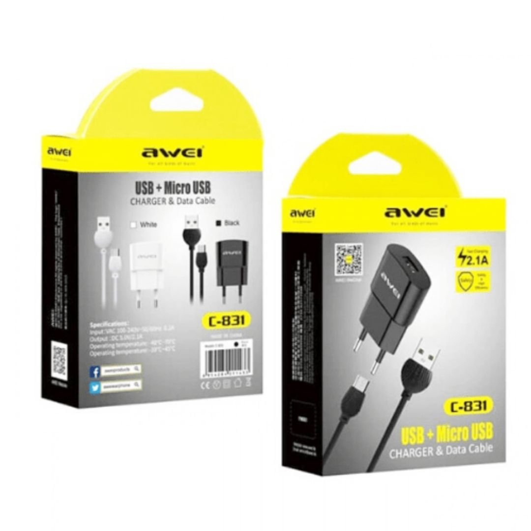 Awei C-831T Type C Charger Braided Nylon Transfer Data and Quick Charging Cable