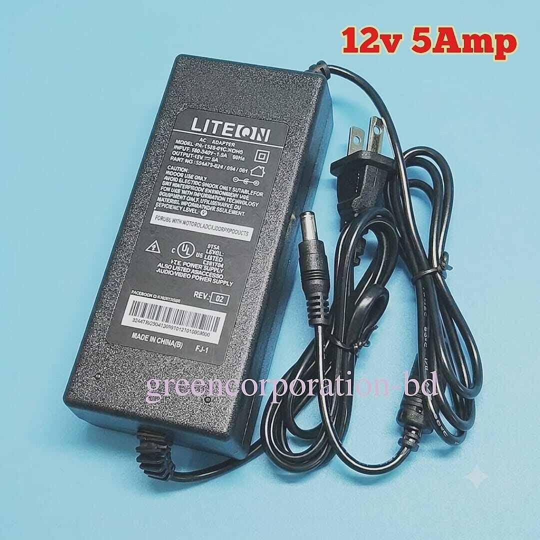 12v 5a power adaptor for led TV, led Streep, router battery charger cctv camera power adapter 12v 60watt DC power adaptor 12V 5A Power Supply Adapter Liteon green electronics.