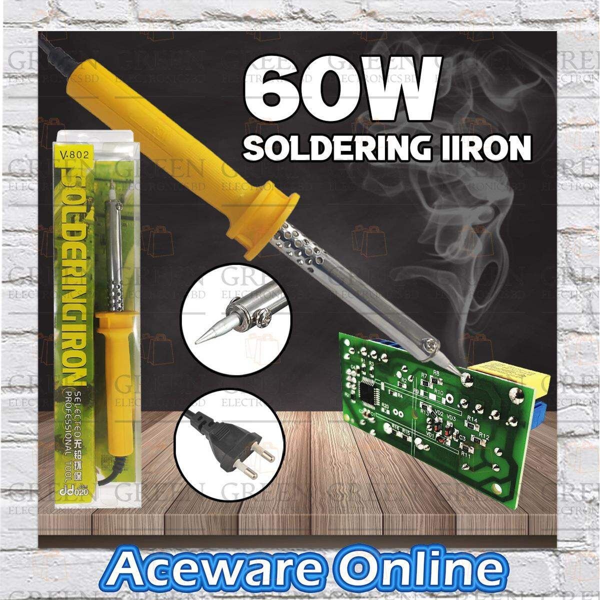 Electric Soldering Iron V-802 60W 250V 6A Lightweight Soldering Iron For Hot Iron Welding Electronic Circuit Melt Iron Rework Repair Tool DIY