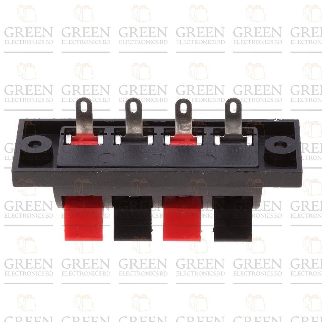 4 Pin Push Release Speaker Terminal Block - 4 Way Spring Loaded Audio Connector Socket Board for Amplifier & Sound System