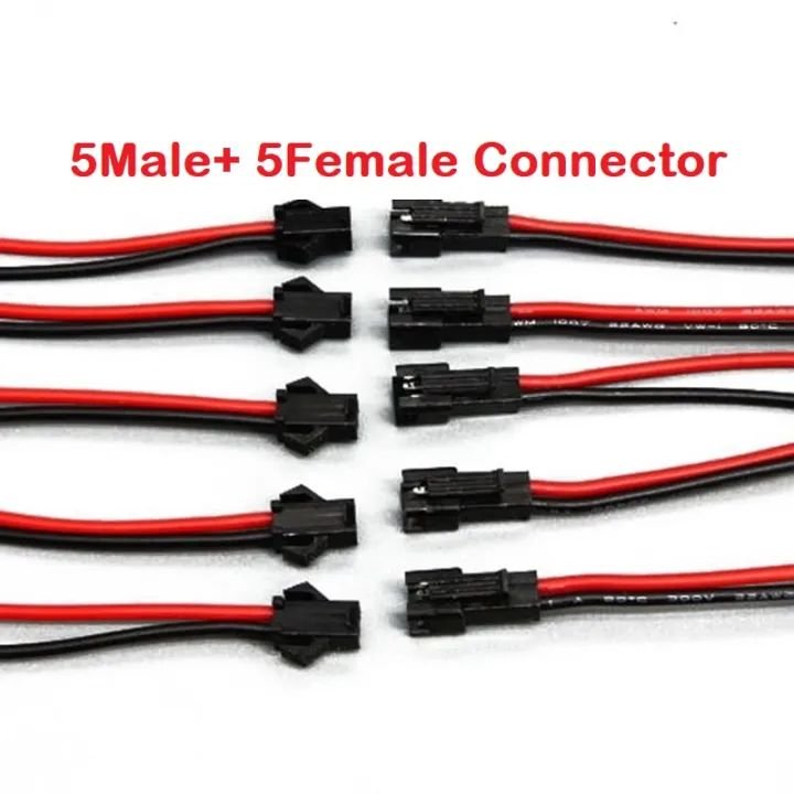 10pcs-(5Pair) Black JST Connector 2 Pin Kit JST Male Female Lock Type Plug Connector 2.54mm Pitch