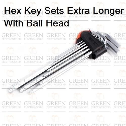 Hex Key Sets Extra Longer With Ball Head-(9 Pcs/Set)