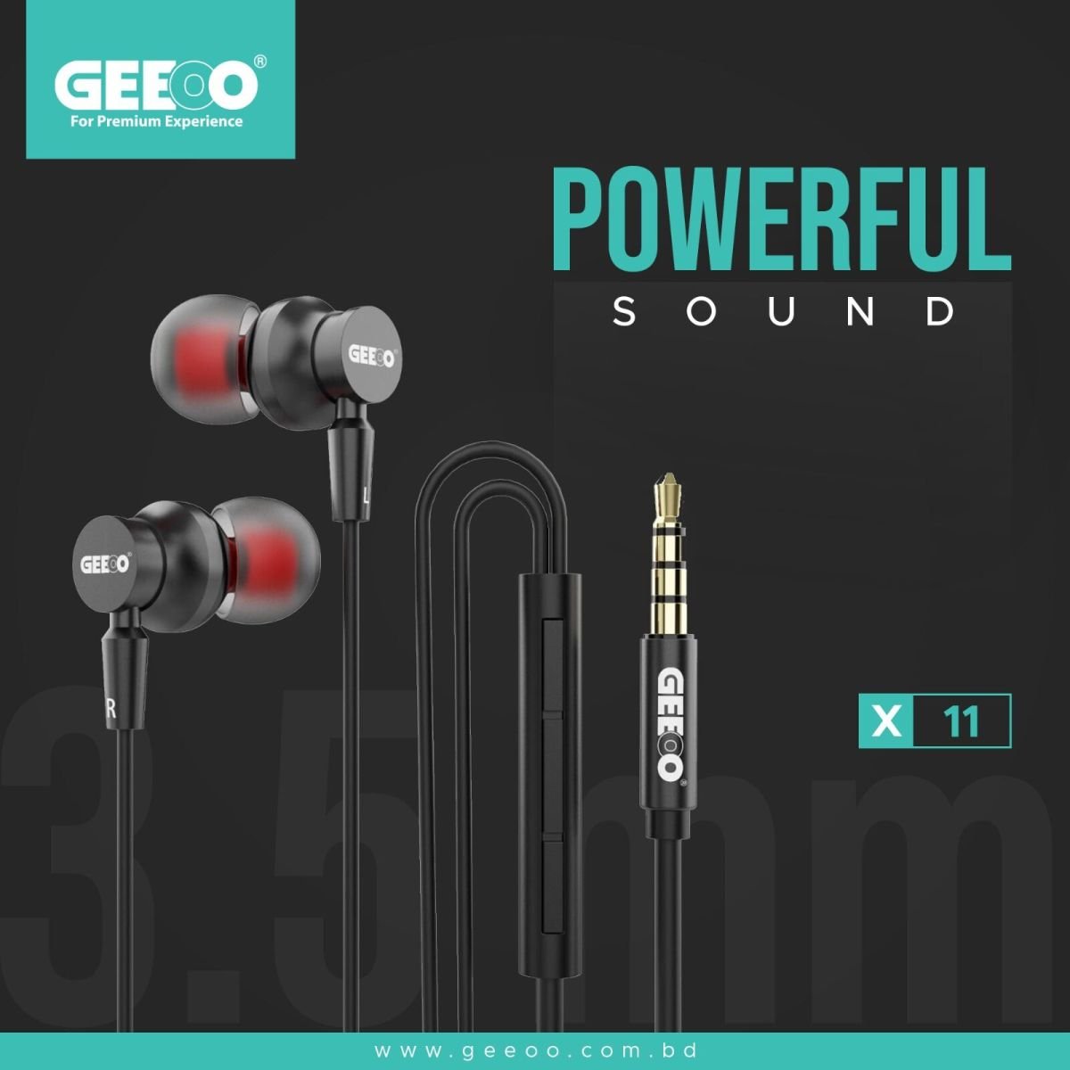 GEEO x11 Powerful Sound Experience Earphone 🎧