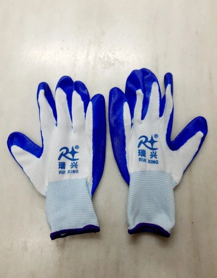 Nylon Rubber Coted Sefty Hand Gloves For Industrial Household Hand Gloves