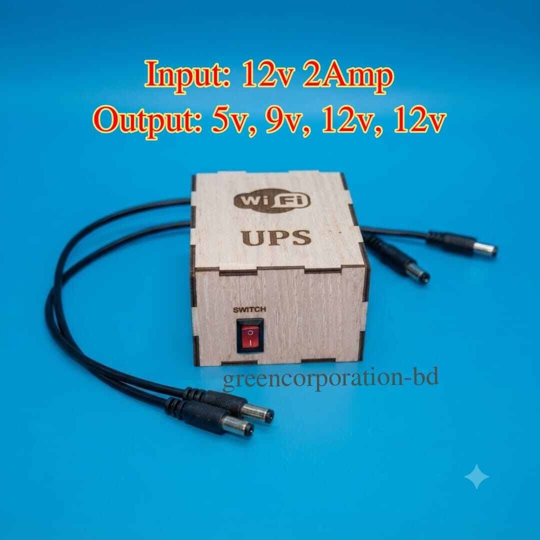 Best Router UPS in Bangladesh 5v, 9v, 12v Multi Output 40watt | Mini DC UPS for Wi-Fi Router Onu Use backup time- 4/6 hours
