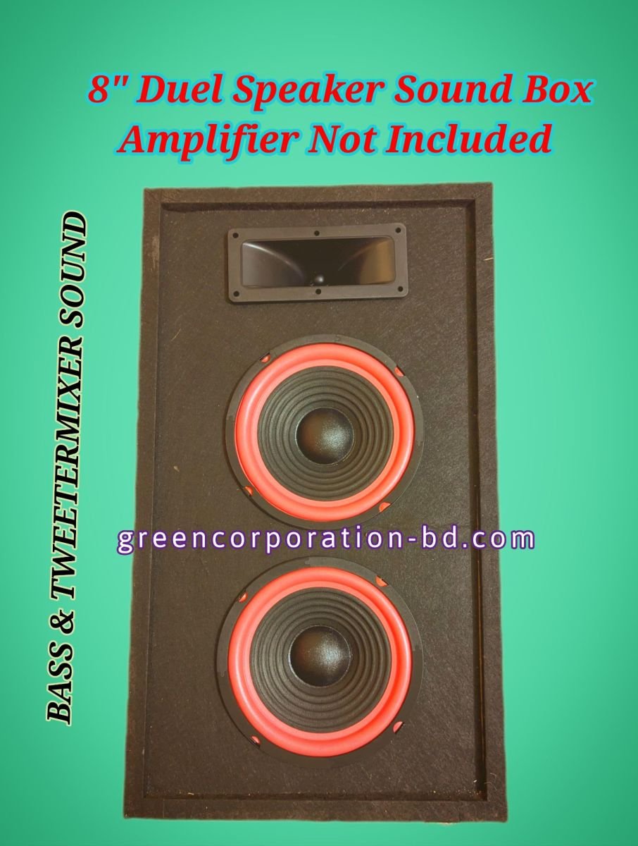 8inch Duel Speaker And Box Cabinet (Not Amplifier Included) Super Bsss & Tone Premium Sound Quality For Diy Amplifier Use