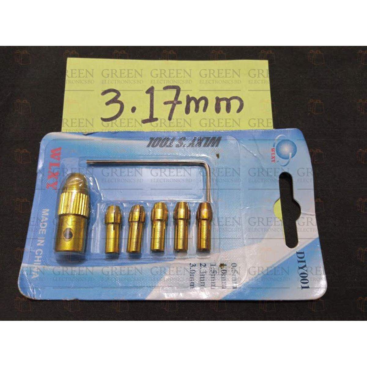 Mini Drill Chuck 7Pcs 0.5-3mm & Shank 3.17mm