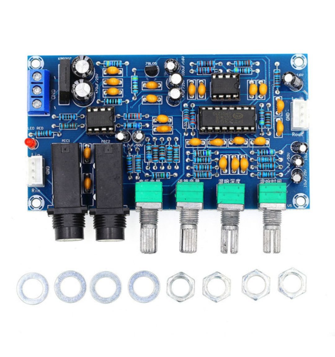 PT2399 Dual AC12V Digital Microphone Amplifier Board Karaoke Reverberation PT2399 Dual AC12V Digital Microphone Amplifier Board Karaoke Reverberation Board
