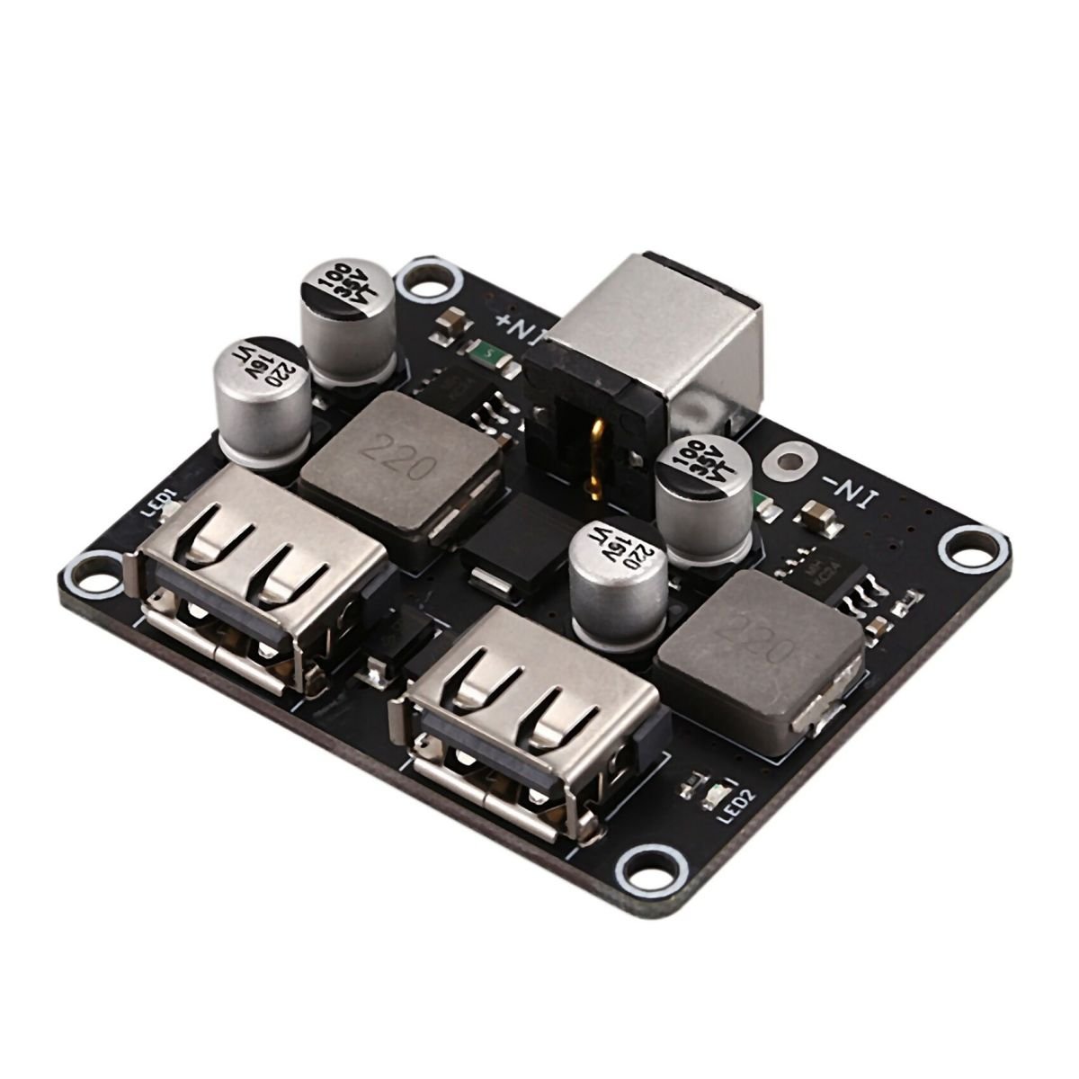 2X 2 Channel USB Qc3.0 Qc2.0 Dc-DC Buck Charging Step Down 6-32V 9V 12V 24V to Fast Quick Charger Circuit Board 3V 5V
